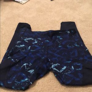 Blue/teal compression workout pants